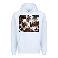 White cowhide and leopard pattern Premium Hoodie - RanaPortraitStore