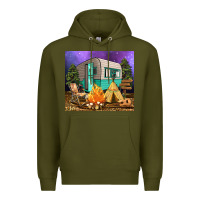 Army Green camping Premium Hoodie - RanaPortraitStore
