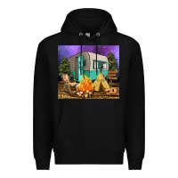 Black camping Premium Hoodie - RanaPortraitStore