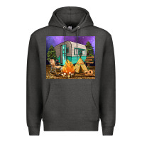 Charcoal Heather camping Premium Hoodie - RanaPortraitStore