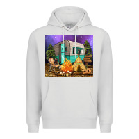 Dove Grey camping Premium Hoodie - RanaPortraitStore