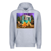 Heather Grey camping Premium Hoodie - RanaPortraitStore