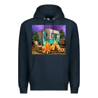 Navy camping Premium Hoodie - RanaPortraitStore