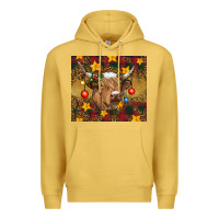 Antique Gold Christmas cow Premium Hoodie - RanaPortraitStore