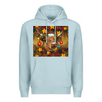 Blue Mist Christmas cow Premium Hoodie - RanaPortraitStore