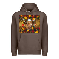 Coffee Christmas cow Premium Hoodie - RanaPortraitStore