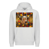 Dove Grey Christmas cow Premium Hoodie - RanaPortraitStore