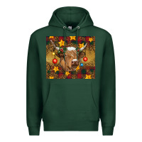 Sports Green Christmas cow Premium Hoodie - RanaPortraitStore