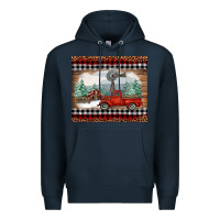Navy christmas farm and truck Premium Hoodie - RanaPortraitStore