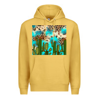 Antique Gold cactus turquoise leopard cowhide tumbler rana Premium Hoodie - RanaPortraitStore