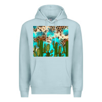 Blue Mist cactus turquoise leopard cowhide tumbler rana Premium Hoodie - RanaPortraitStore