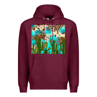 Burgundy cactus turquoise leopard cowhide tumbler rana Premium Hoodie - RanaPortraitStore
