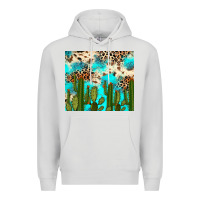 Dove Grey cactus turquoise leopard cowhide tumbler rana Premium Hoodie - RanaPortraitStore