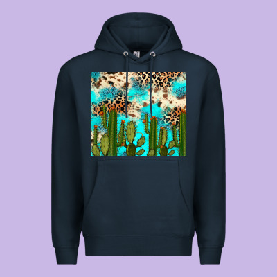 Premium Hoodie cactus turquoise leopard cowhide tumbler rana