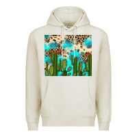 Oatmeal Heather cactus turquoise leopard cowhide tumbler rana Premium Hoodie - RanaPortraitStore