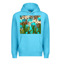 Ocean Blue cactus turquoise leopard cowhide tumbler rana Premium Hoodie - RanaPortraitStore