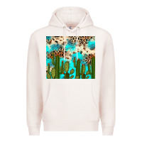 Pale Pink cactus turquoise leopard cowhide tumbler rana Premium Hoodie - RanaPortraitStore