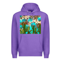 Purple cactus turquoise leopard cowhide tumbler rana Premium Hoodie - RanaPortraitStore