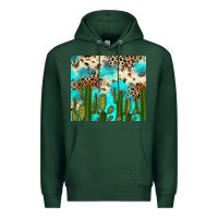 Sports Green cactus turquoise leopard cowhide tumbler rana Premium Hoodie - RanaPortraitStore