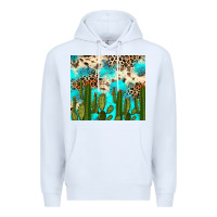 White cactus turquoise leopard cowhide tumbler rana Premium Hoodie - RanaPortraitStore