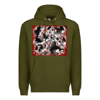 Army Green cowhide glitter tooled leather Premium Hoodie - RanaPortraitStore