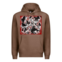 Chestnut cowhide glitter tooled leather Premium Hoodie - RanaPortraitStore