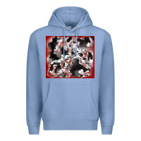 Colony Blue cowhide glitter tooled leather Premium Hoodie - RanaPortraitStore
