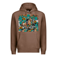 Chestnut cowgirl sunflower turquoise Premium Hoodie - RanaPortraitStore