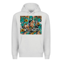 Dove Grey cowgirl sunflower turquoise Premium Hoodie - RanaPortraitStore