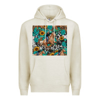 Oatmeal Heather cowgirl sunflower turquoise Premium Hoodie - RanaPortraitStore