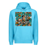 Ocean Blue cowgirl sunflower turquoise Premium Hoodie - RanaPortraitStore