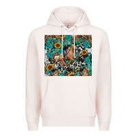 Pale Pink cowgirl sunflower turquoise Premium Hoodie - RanaPortraitStore
