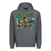 Rock cowgirl sunflower turquoise Premium Hoodie - RanaPortraitStore