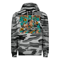 Slate Camo cowgirl sunflower turquoise Premium Hoodie - RanaPortraitStore