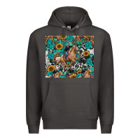 Smoke cowgirl sunflower turquoise Premium Hoodie - RanaPortraitStore
