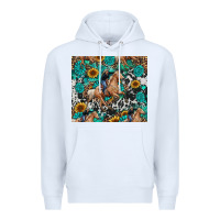 White cowgirl sunflower turquoise Premium Hoodie - RanaPortraitStore