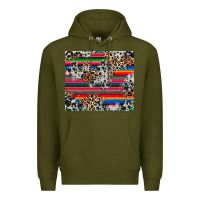 Army Green cowhide leopard serape Premium Hoodie - RanaPortraitStore