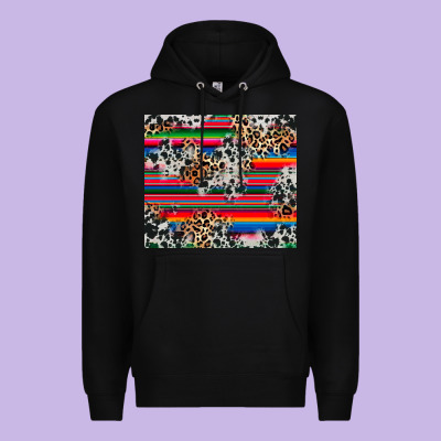 Premium Hoodie cowhide leopard serape