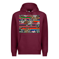 Burgundy cowhide leopard serape Premium Hoodie - RanaPortraitStore