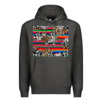 Charcoal Heather cowhide leopard serape Premium Hoodie - RanaPortraitStore