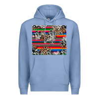 Colony Blue cowhide leopard serape Premium Hoodie - RanaPortraitStore
