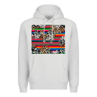 Dove Grey cowhide leopard serape Premium Hoodie - RanaPortraitStore