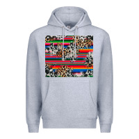 Heather Grey cowhide leopard serape Premium Hoodie - RanaPortraitStore