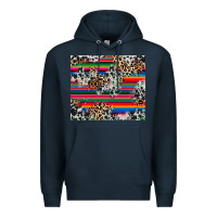 Navy cowhide leopard serape Premium Hoodie - RanaPortraitStore