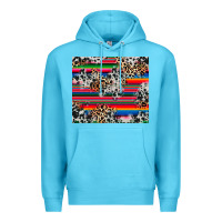 Ocean Blue cowhide leopard serape Premium Hoodie - RanaPortraitStore