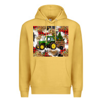Antique Gold christmas farm tractor Premium Hoodie - RanaPortraitStore