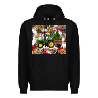 Black christmas farm tractor Premium Hoodie - RanaPortraitStore