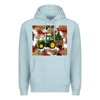 Blue Mist christmas farm tractor Premium Hoodie - RanaPortraitStore