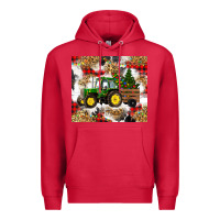 Cardinal christmas farm tractor Premium Hoodie - RanaPortraitStore