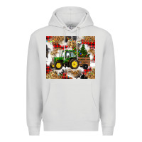Dove Grey christmas farm tractor Premium Hoodie - RanaPortraitStore